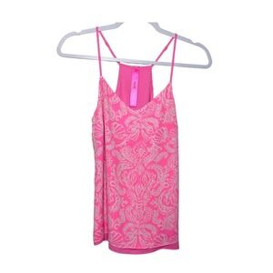 Lilly Pulitzer Pink Print Cami Top‎ Racerback Sleeveless Tank Top XXS
